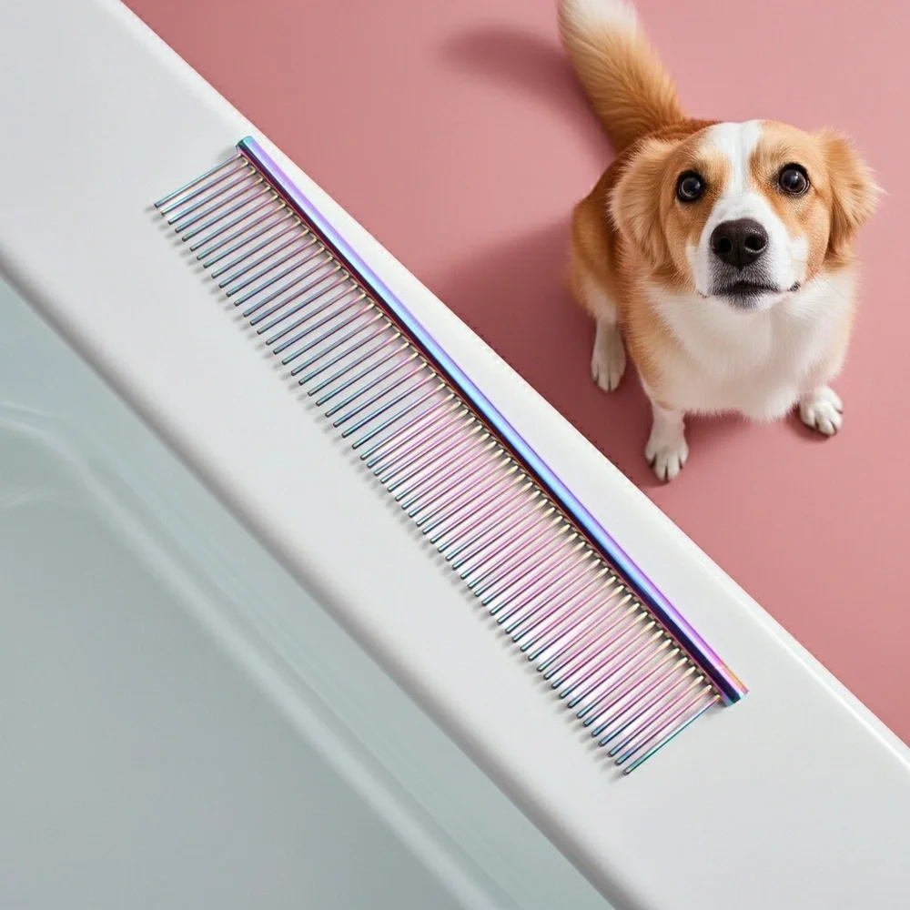 Iridescent Metal Grooming Comb